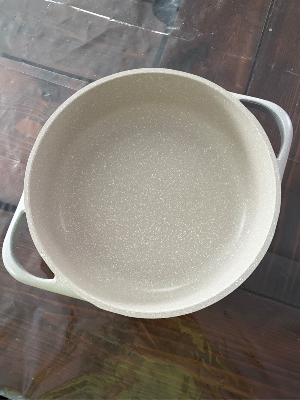 Induction Cream Speckled Nonstick Skillet with Dual Handles